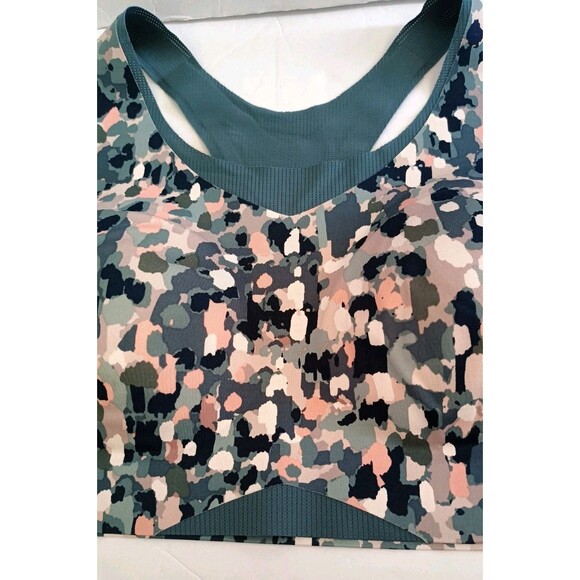 Soma Bliss Breathe Racerback Sport Bra Size XL Blue Natural Abstracts Orion - Picture 6 of 6